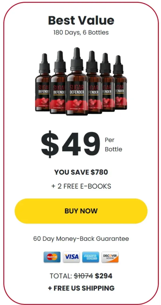 Sugar Defender-6 bottle price