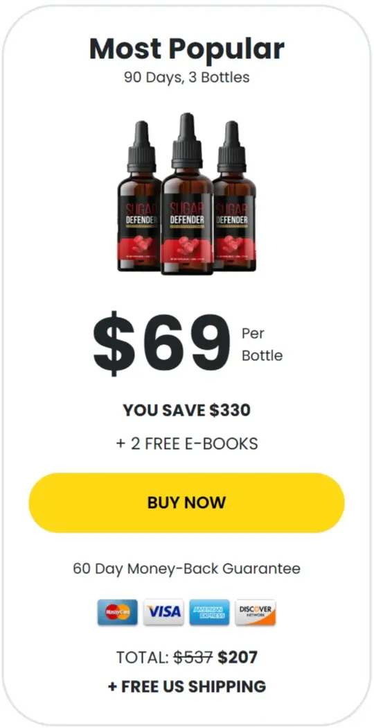 Sugar Defender-3 bottle price